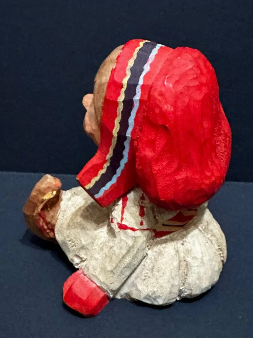 Henning Norway Hand Carved Wood Folk Art Sámi Girl Figurine, Vintage Circa 1970s